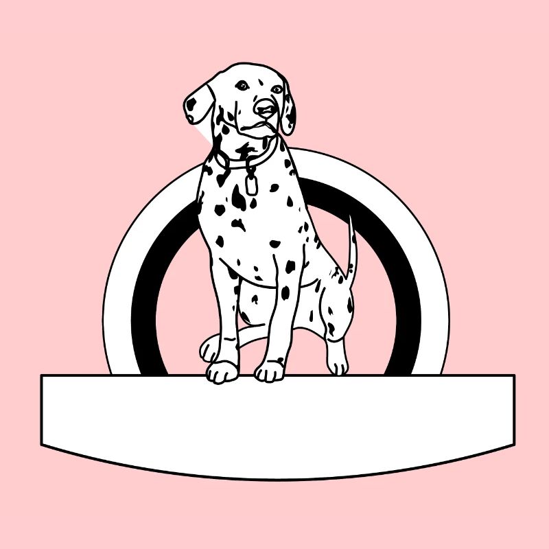 Dalmatiens dans un cercle avec champ d’écriture