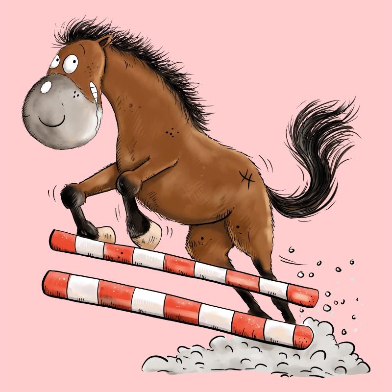 Witziges Springpferd Springreiten Tunier Pferd