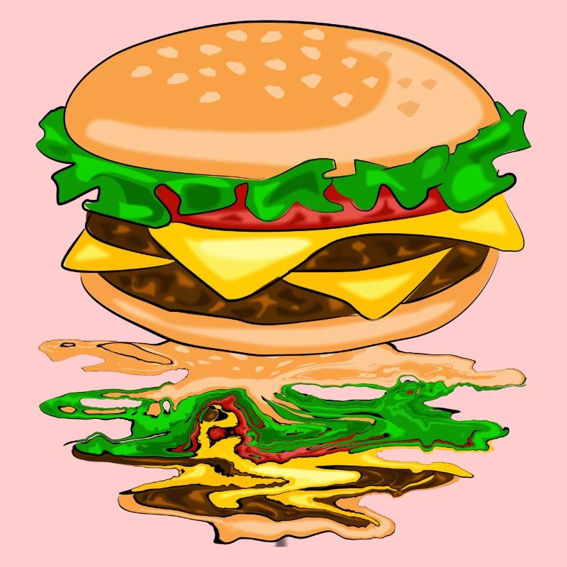 Hamburger with a reflection