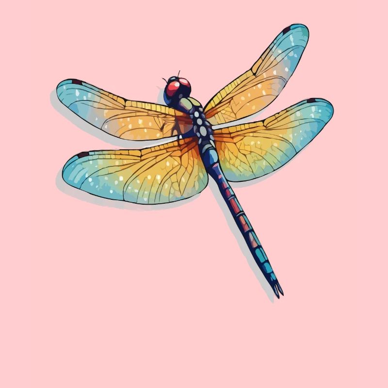 Illustration de libellule colorée