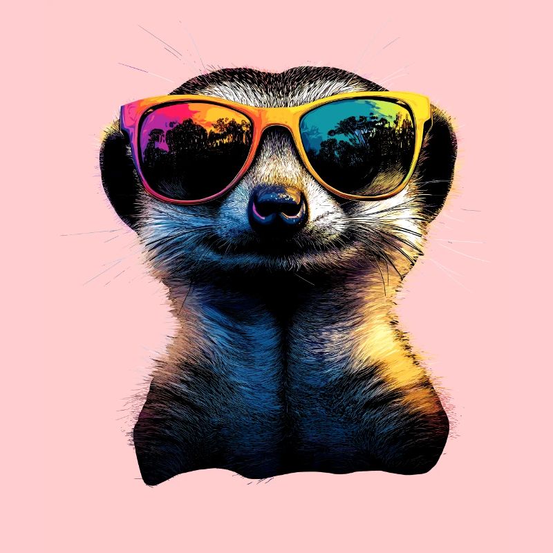 Erdmännchen Sonnenbrille Bunt Süßes Erdmännchen