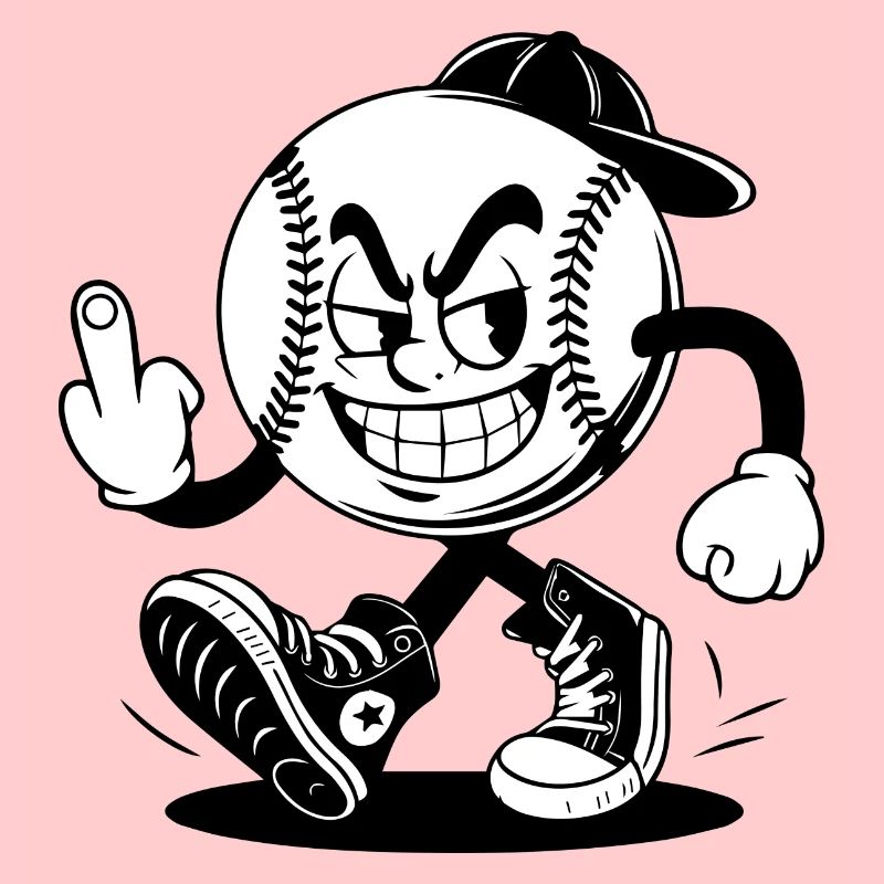 Baseball mit einem selbstbewussten