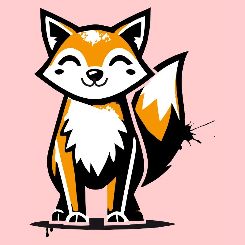 Moderner Fuchs im Stencil Graffiti-Design