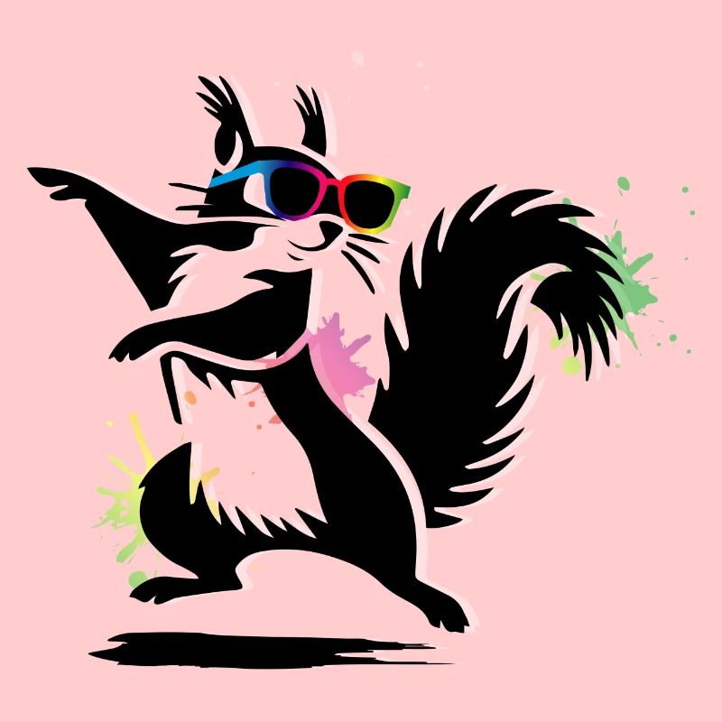 Stylisches Eichhörnchen mit Sonnenbrille Stencil