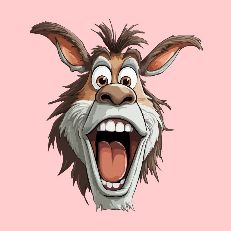 Screaming Donkey Cartoon