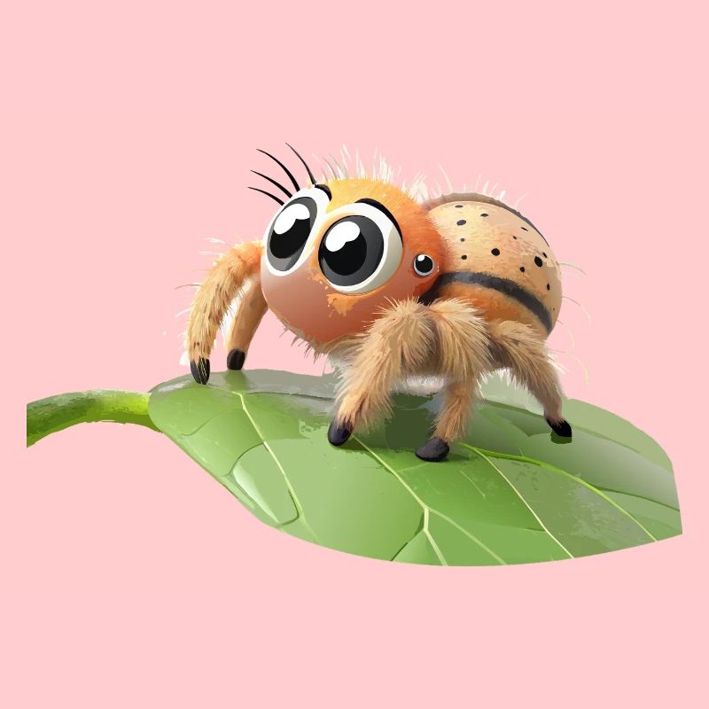 Curious little philippus spider on a leaf