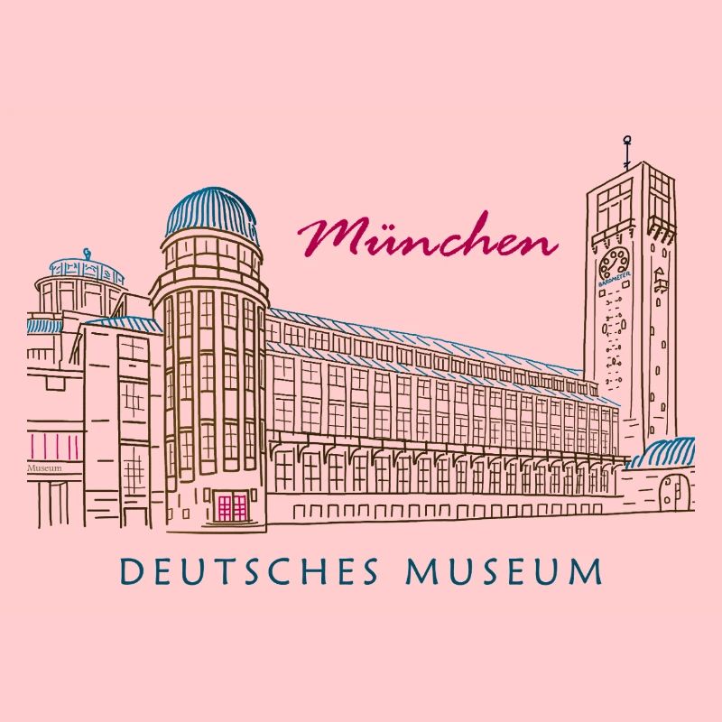 Munich Deutsches Museum Hand Drawing