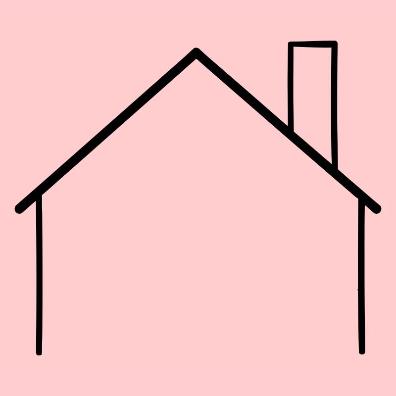 Contour simple de la maison avec cheminée