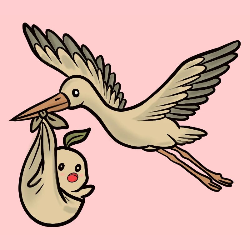 Cigogne et bébé