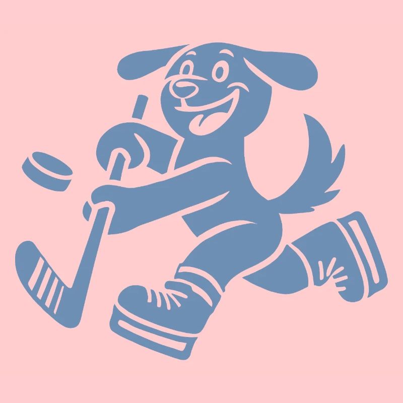Dackel Eishockey Silhouette Minimalistisch