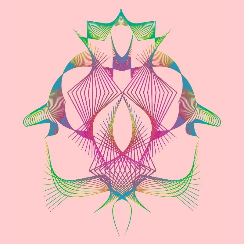 Dessin au trait coloré abstrait - Motif expérimental