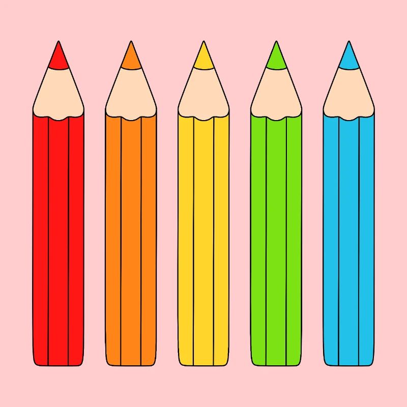 Vibrant Colour Pencil Array Design