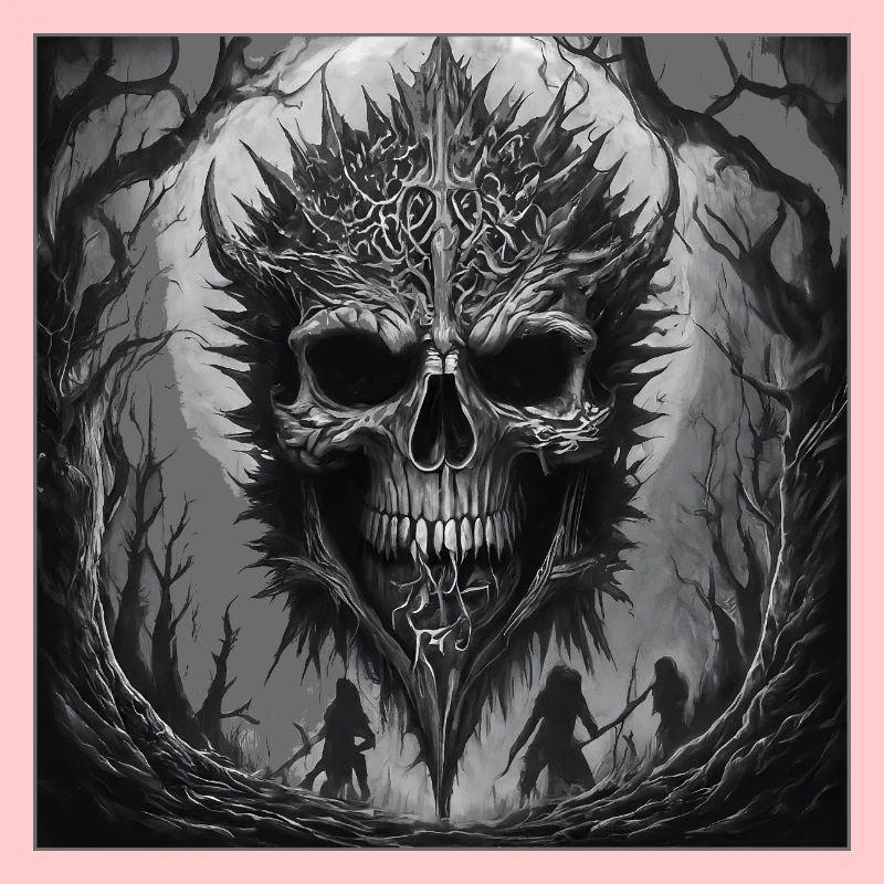 Dunkler Wald Schädel Schattenkunst