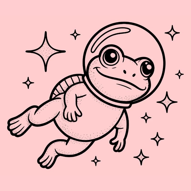 Frog in Space - Cool Astonomy Logo