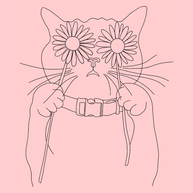 Katze mit Gänseblümchen