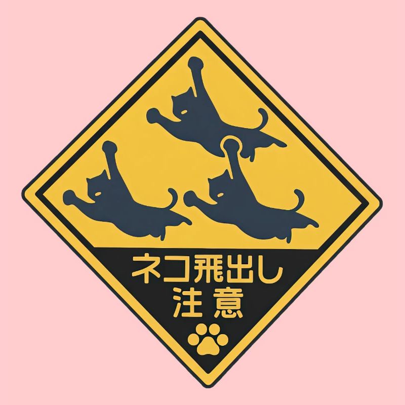 Humorous Flying Cat Panel