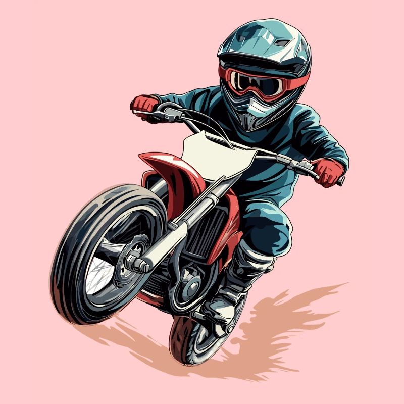 Dynamischer Motorradfahrer im Actionstil