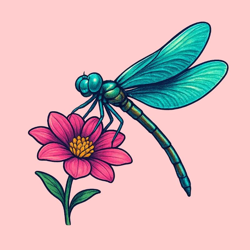 Libellule sur la fleur