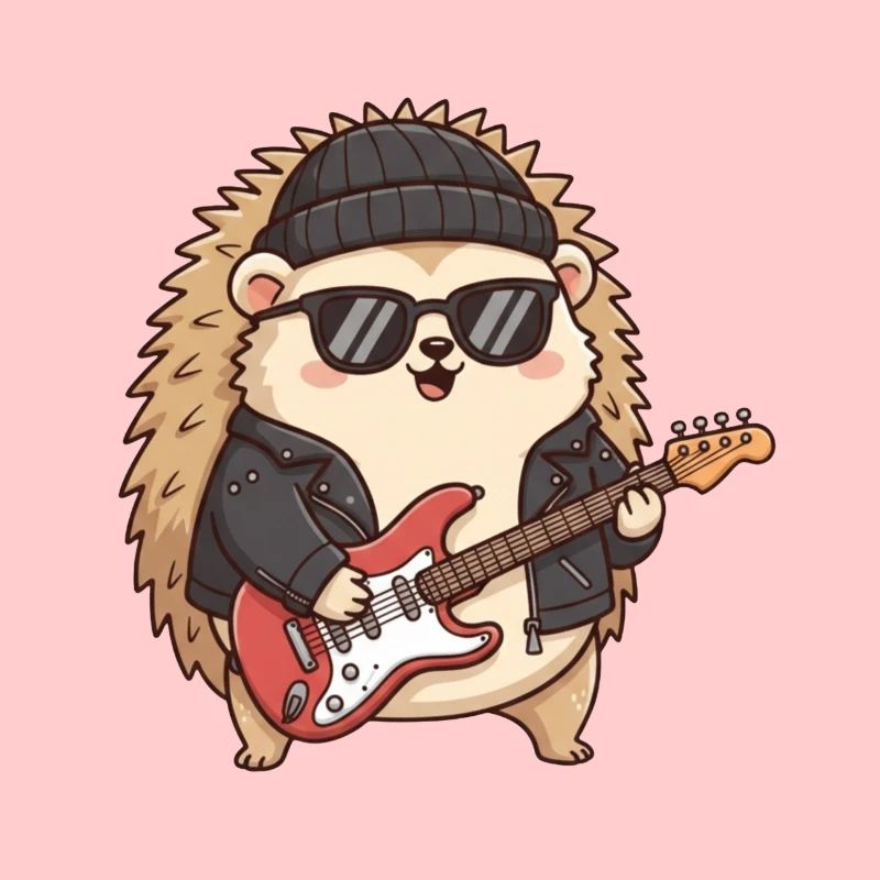 Cooler Igel mit Gitarrenkleid