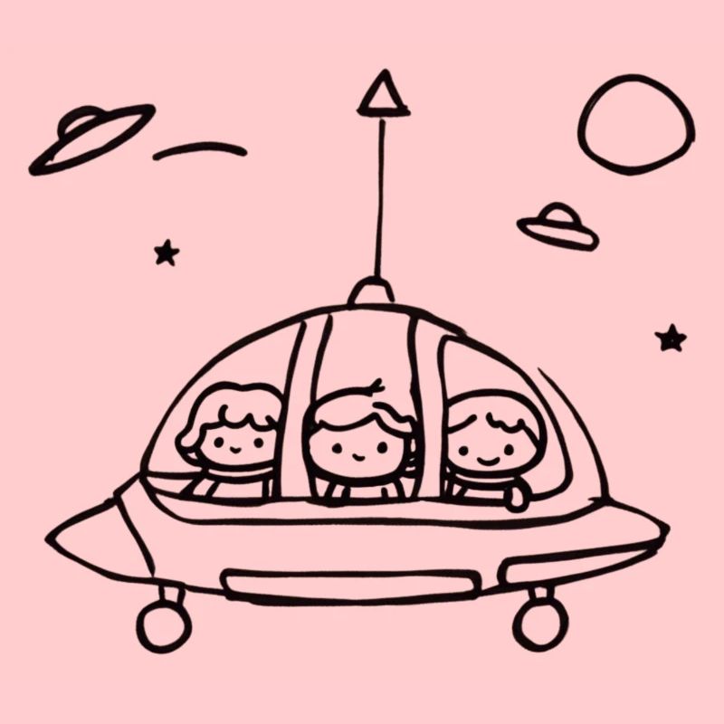 Small UFO crew in space