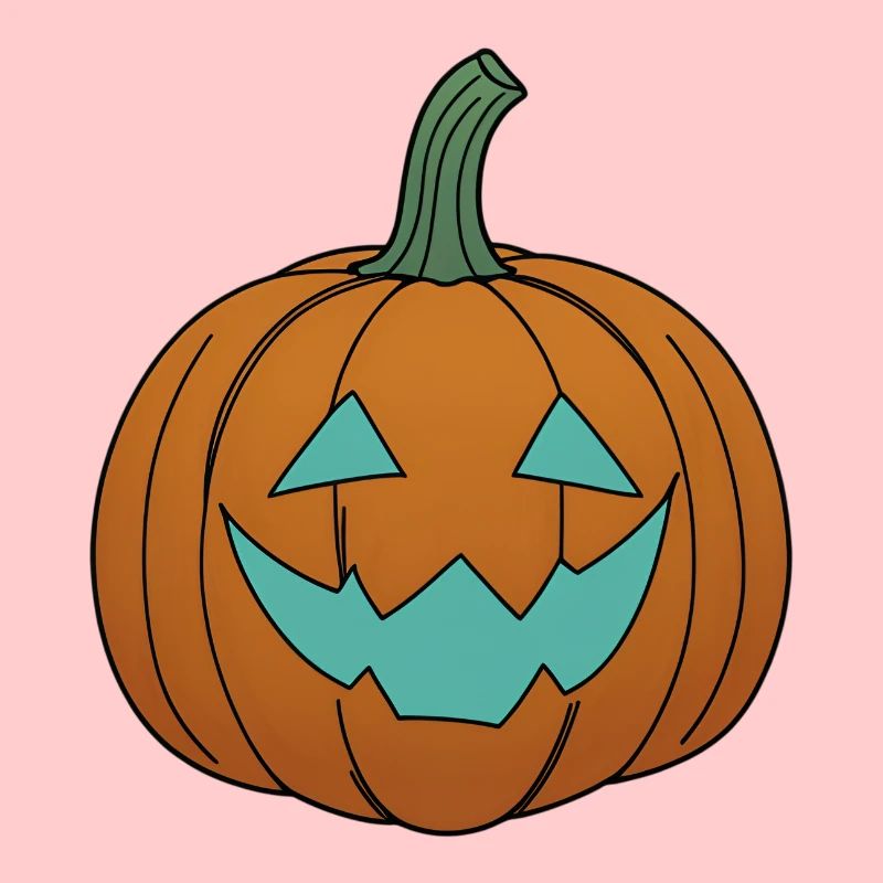 Pumpkin face in teal look