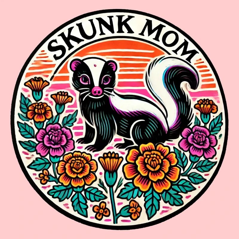 Skunk Mom Blumen Patch
