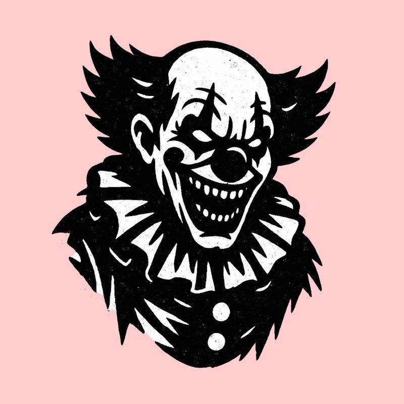 Grimaces de clowns noirs et blancs