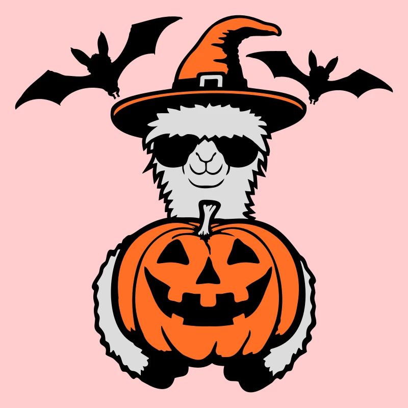 Lama Cool Halloween Pumpkin Sunglasses Witch Hat