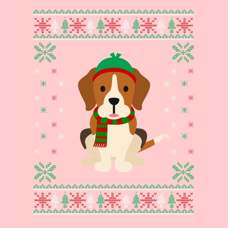 Beagle laid - Conception de chien de Noël