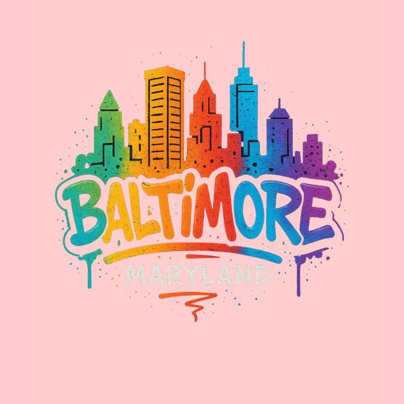 Baltimore Skyline Graffiti