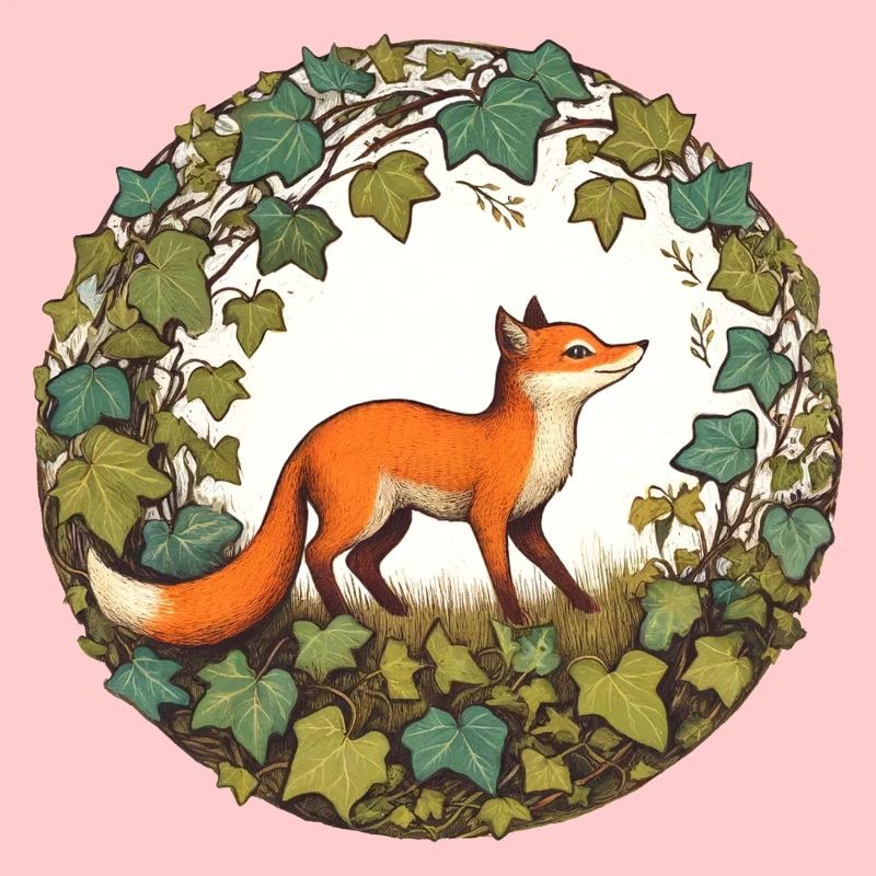 Fox in Ivy Circle
