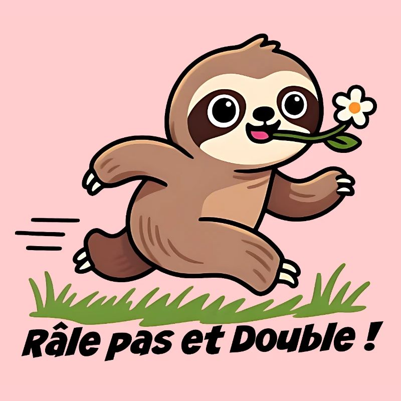 Curious Sloth and Flower