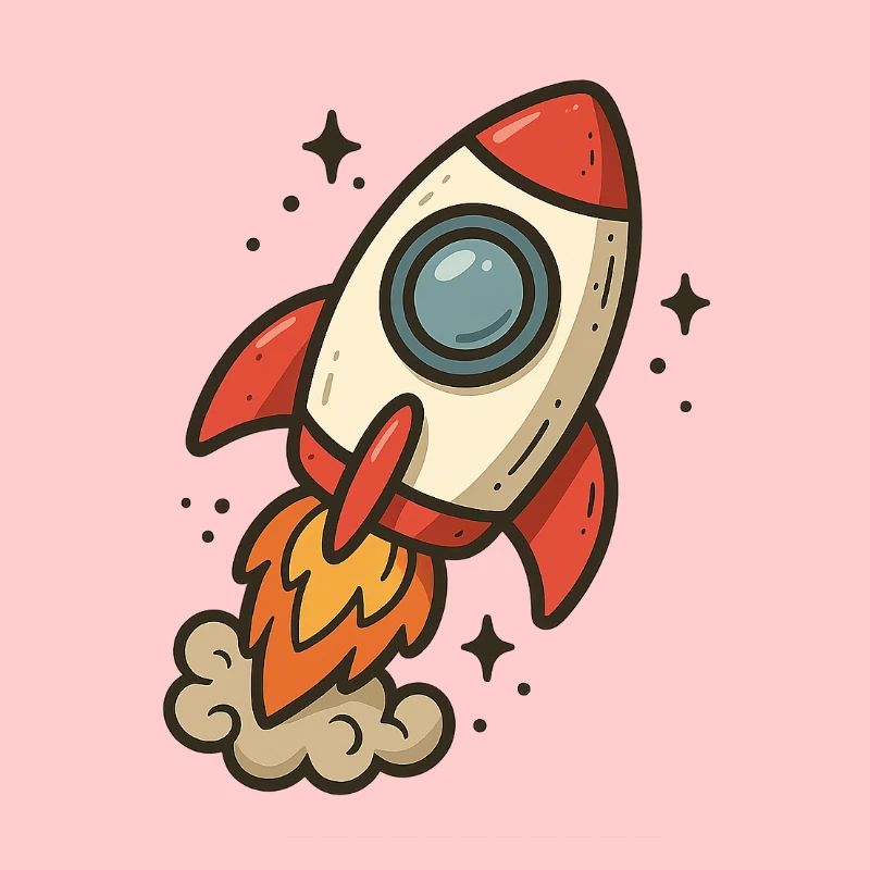 Fusée cartoon spatiale