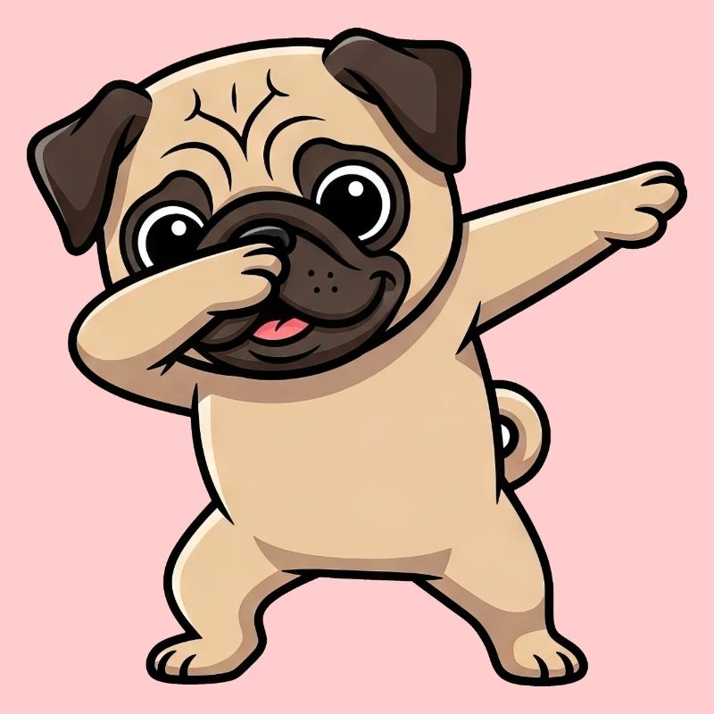 Süßer Mops Cartoon Dabbing Hund Kinder