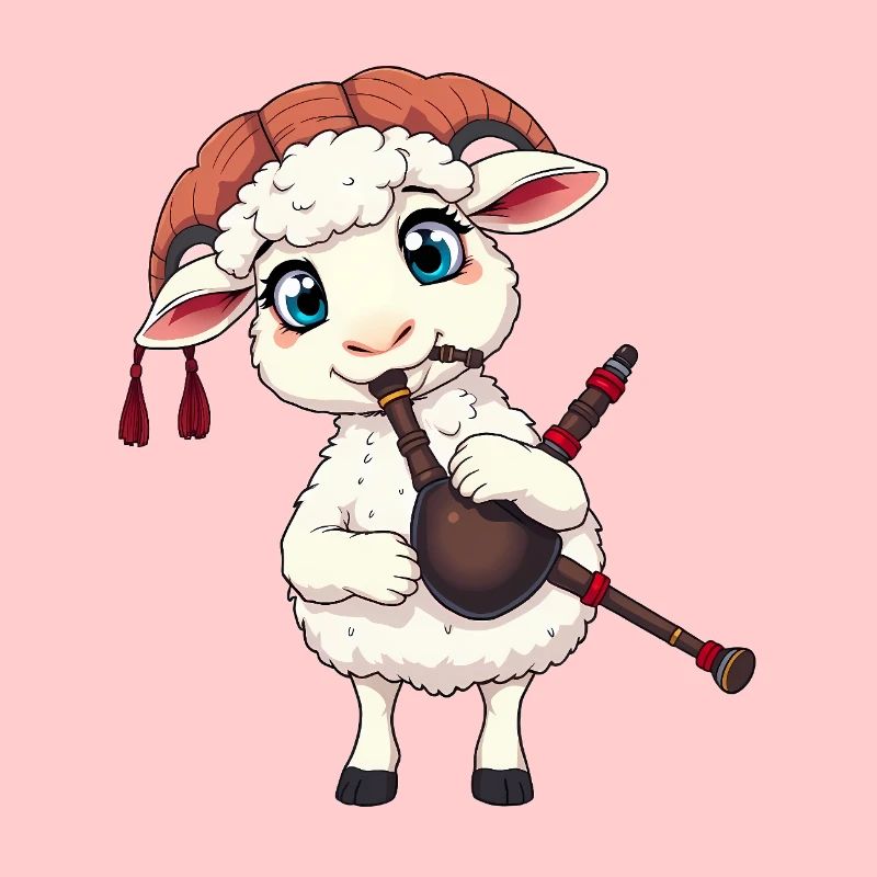 Musikerlamm mit Dudelsack