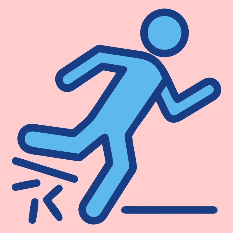 Dynamic Blue Runner Silhouette