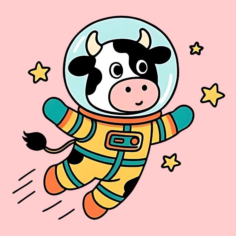 Vache Astronaute dans l'espace