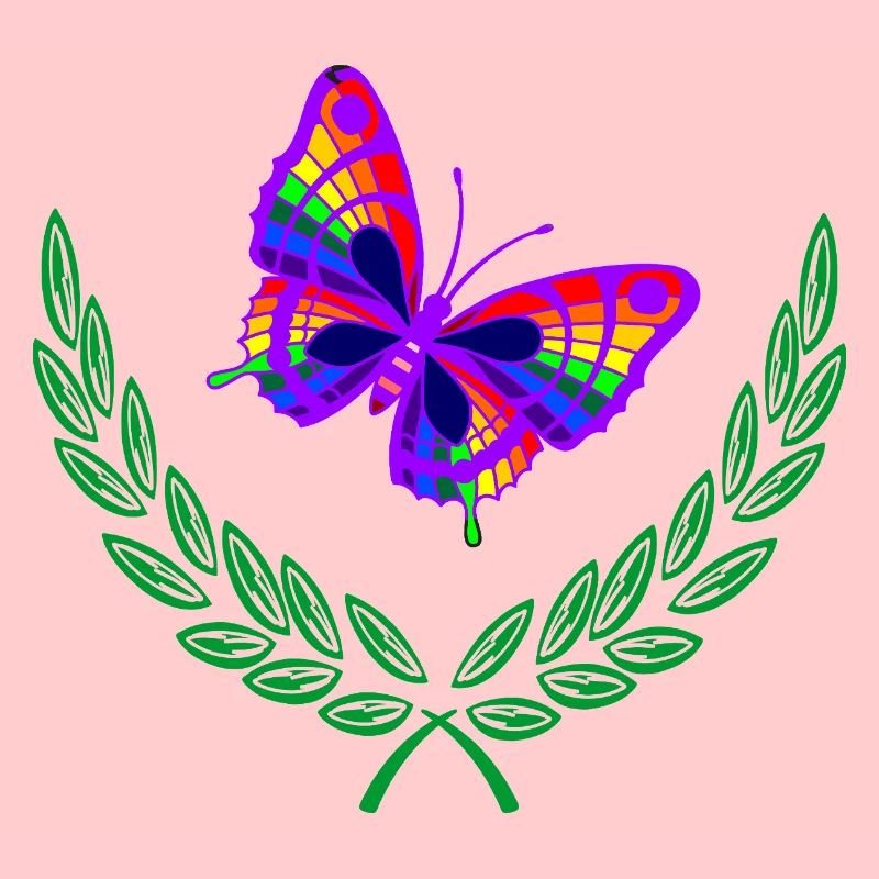 Papillon en couronne de laurier vert