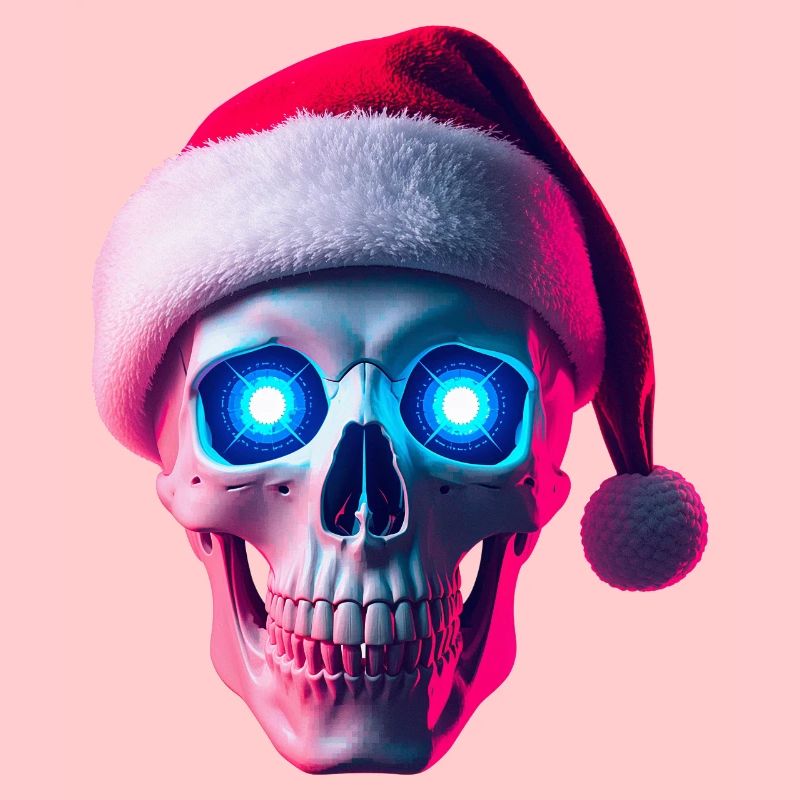 Crâne néon Santa