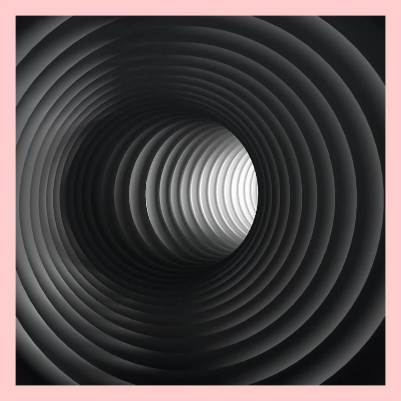 Black and white concentric tunnels
