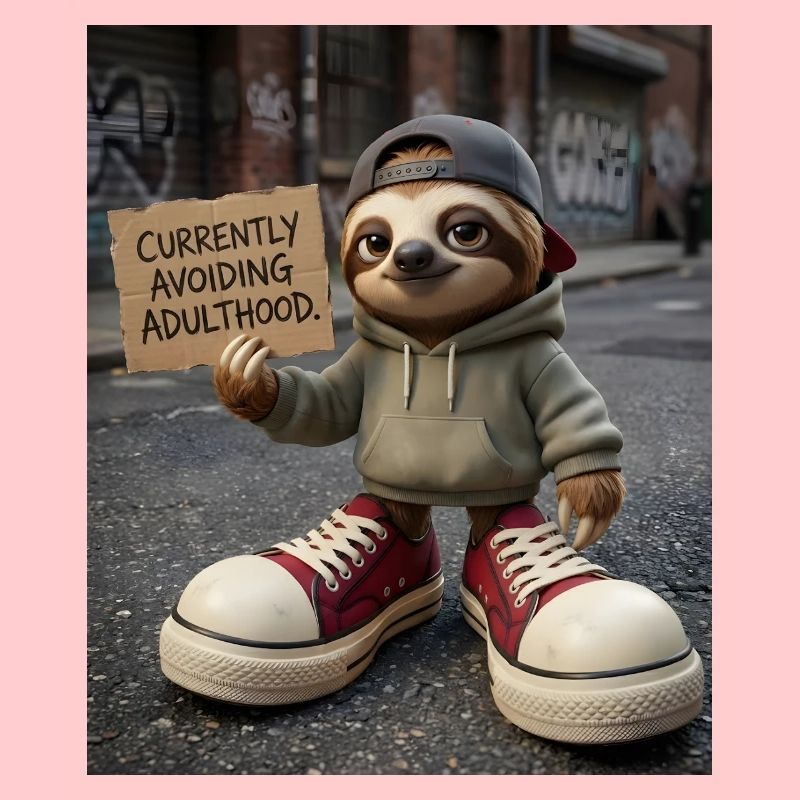Funny Sloth Avoiding Adulthood • Urban Style