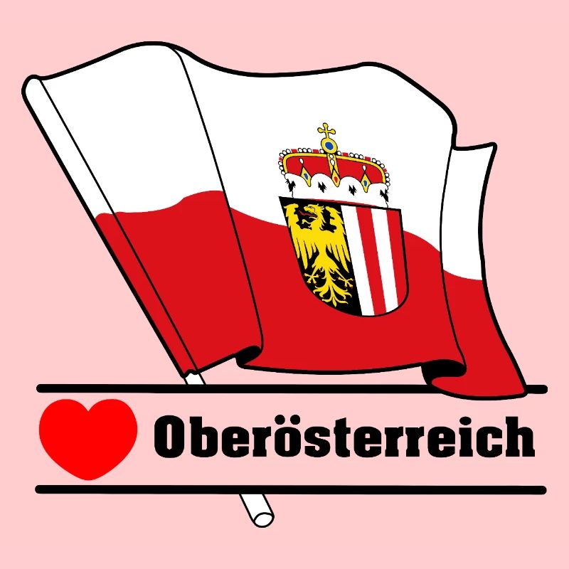 Upper Austria Flag with Heart
