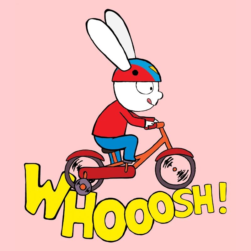 Simon Super Bunny avec vélo et lettrage