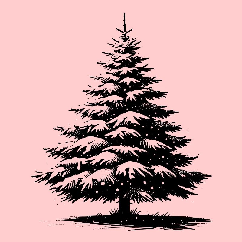 Schneebedeckte Weihnachtskiefer