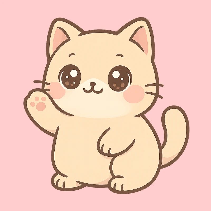 Kawaii Kätzchen Winkt Design