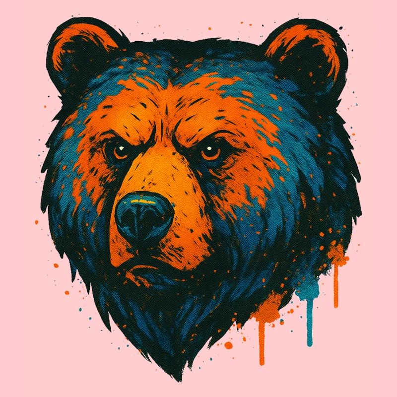 Neonbär Pop Art