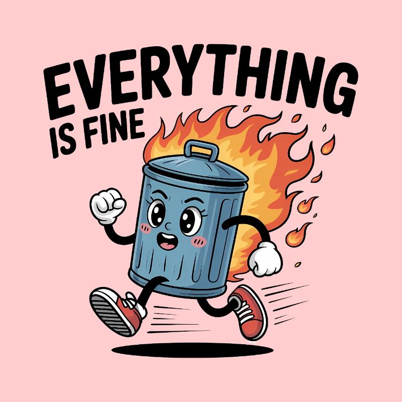 Everything is fine - Funny Anxiety Memeshirt