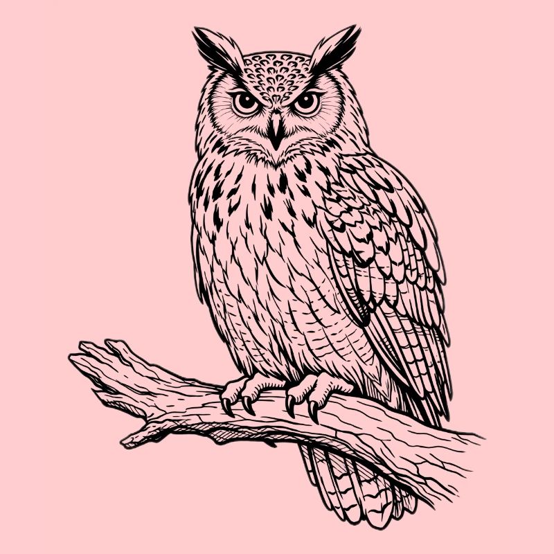 Eule auf Ast
