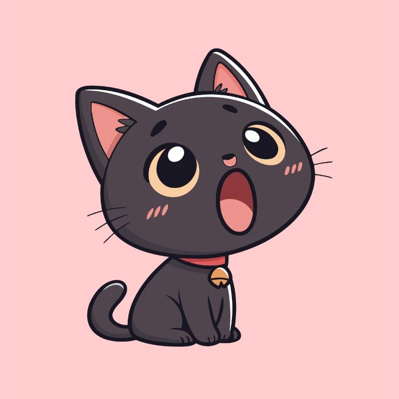 Chat Noir Émerveillé
