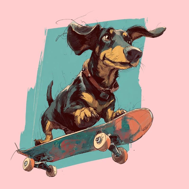 Skateboard-Dackel